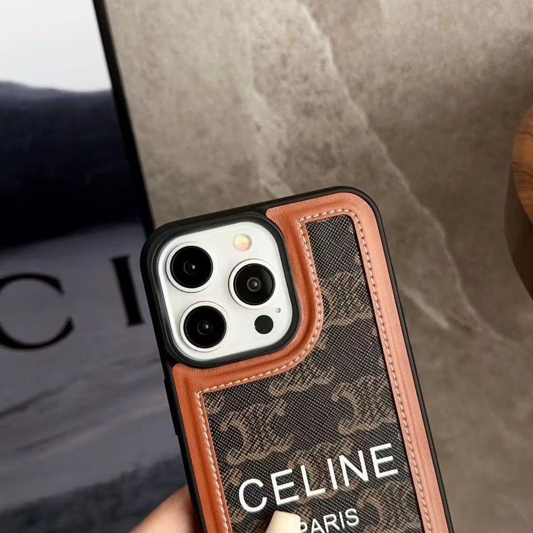 Sort Celine iPhone etui med strop-SZ231124
