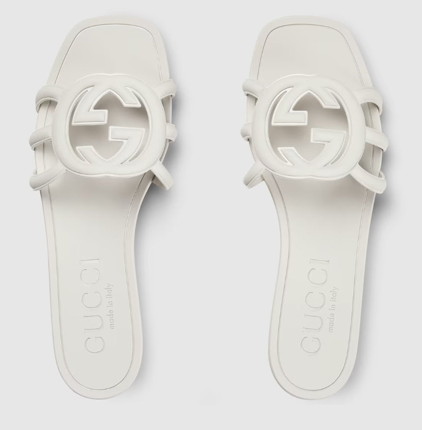 Minimal Luxe Double G Logo Slides – Chic Everyday Flat Sandals