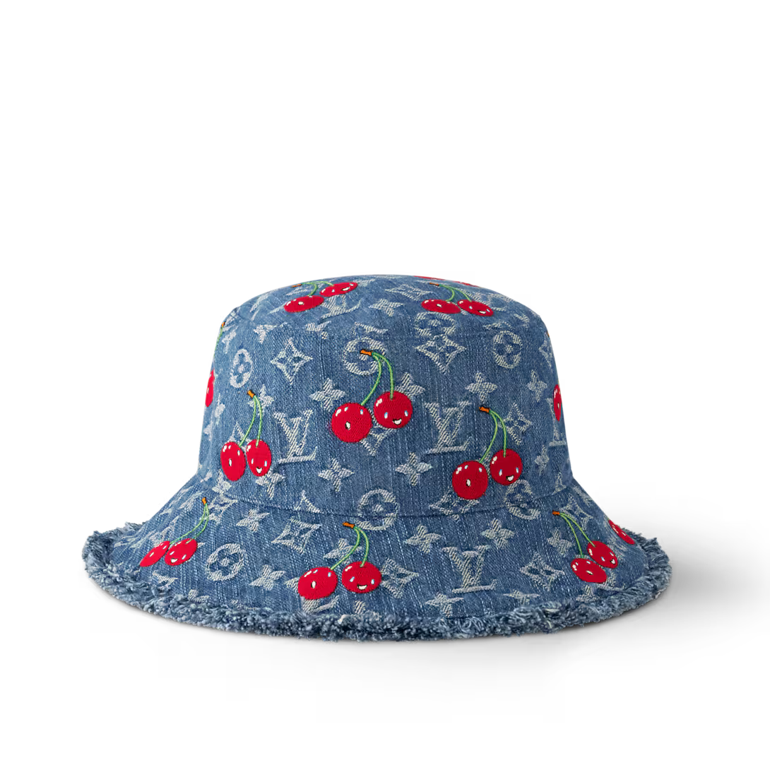 Bonito sombrero con estampado de cerezas, imprescindible para los amantes de la moda.