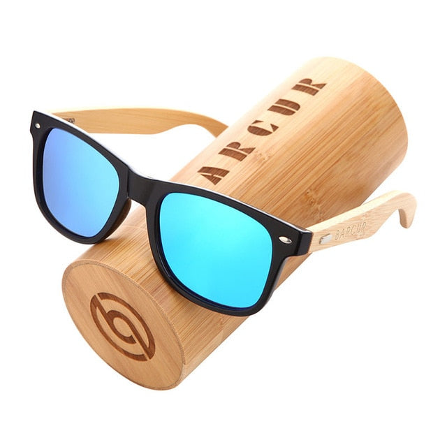 BARCUR Polarized Bamboo Solbriller Mænd Træsolbriller Damemærke Originale træbriller Oculos de sol masculino