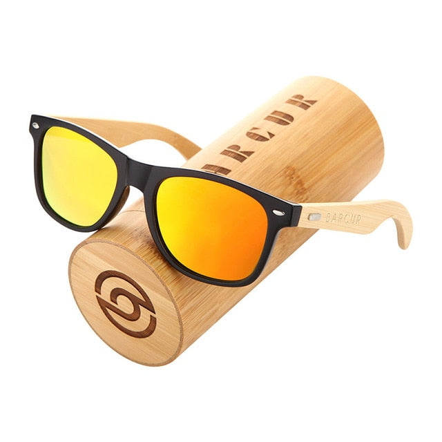 BARCUR Polarized Bamboo Solbriller Mænd Træsolbriller Damemærke Originale træbriller Oculos de sol masculino
