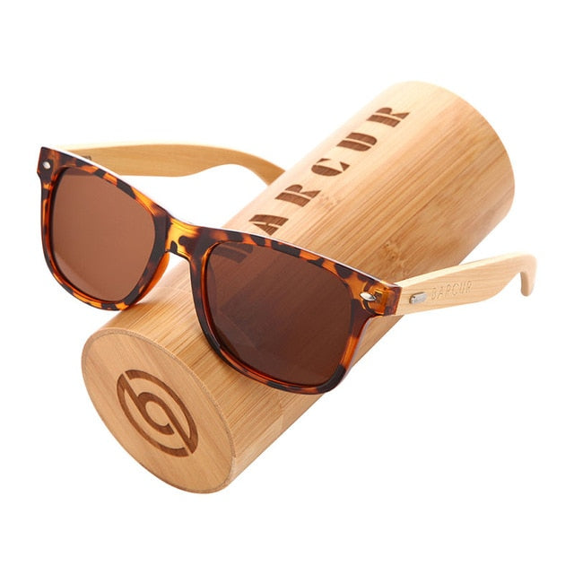 BARCUR Polarized Bamboo Solbriller Mænd Træsolbriller Damemærke Originale træbriller Oculos de sol masculino