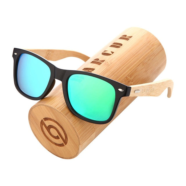 BARCUR Polarized Bamboo Solbriller Mænd Træsolbriller Damemærke Originale træbriller Oculos de sol masculino