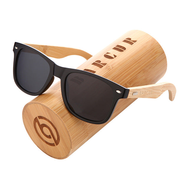 BARCUR Polarized Bamboo Solbriller Mænd Træsolbriller Damemærke Originale træbriller Oculos de sol masculino